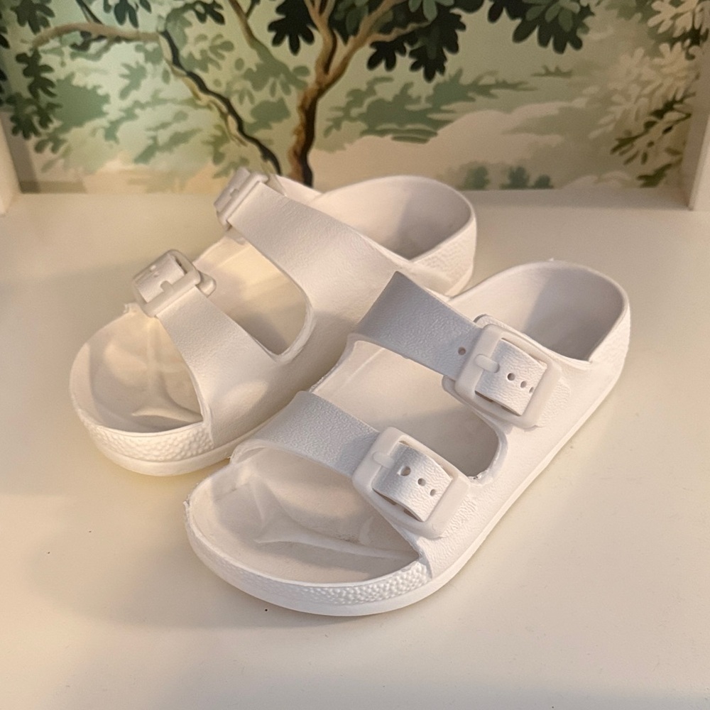 Kids Birkenstock Like White Sandals